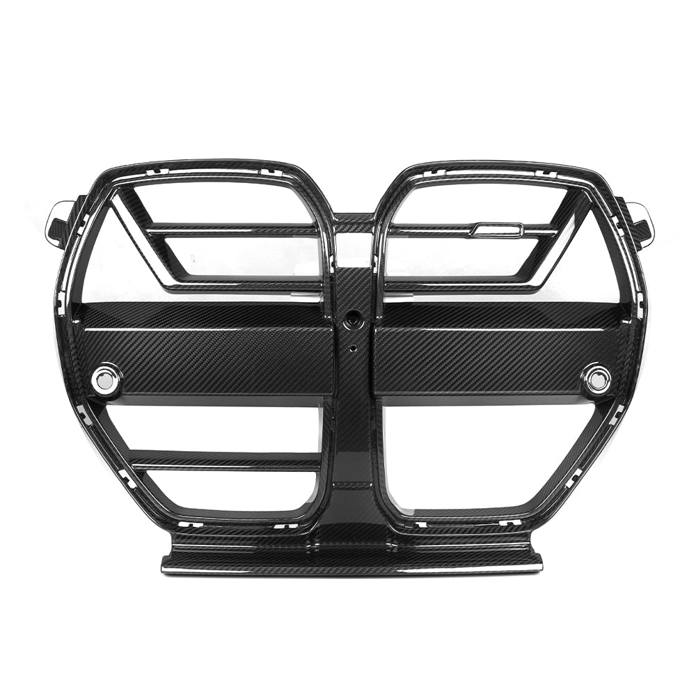SOOQOO BMW M3 G80 carbon fibre grille - front three-quarter view