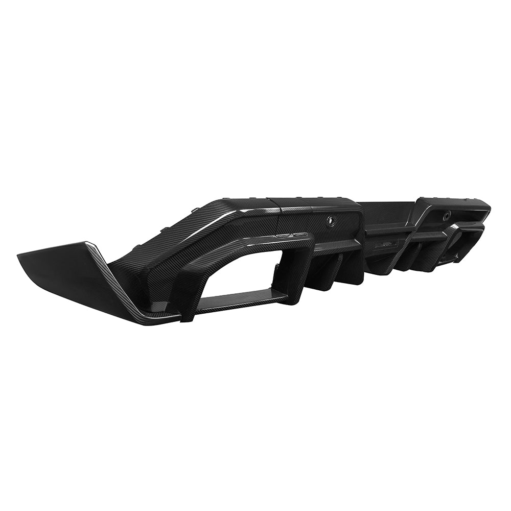 SOOQOO BMW M5 G90 carbon fibre rear diffuser - installation fitment view