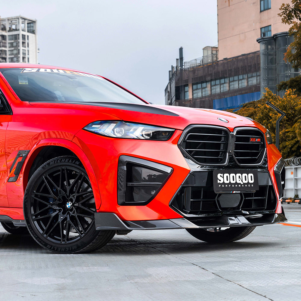 SOOQOO BMW X5M F95 carbon fibre front duct - side profile view