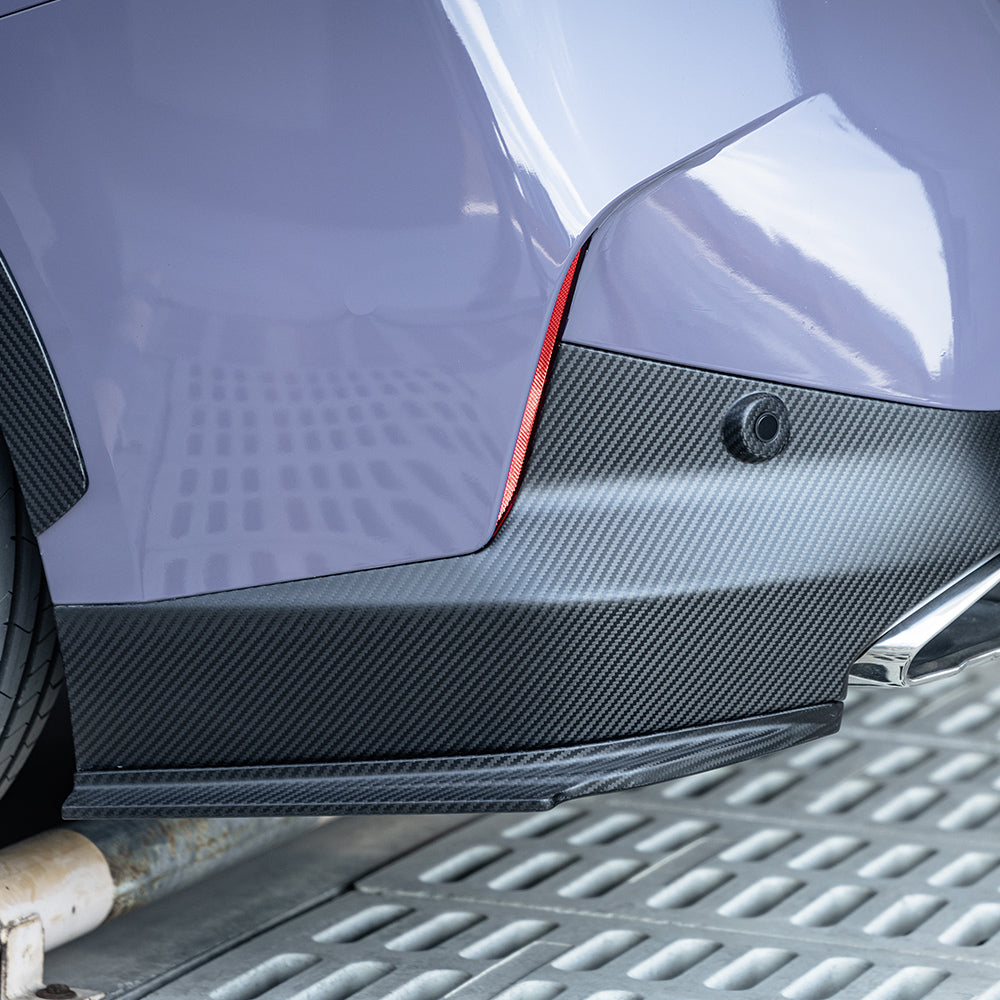 SOOQOO BMW 2 Series G42 carbon fibre rear diffuser - rear three-quarter view