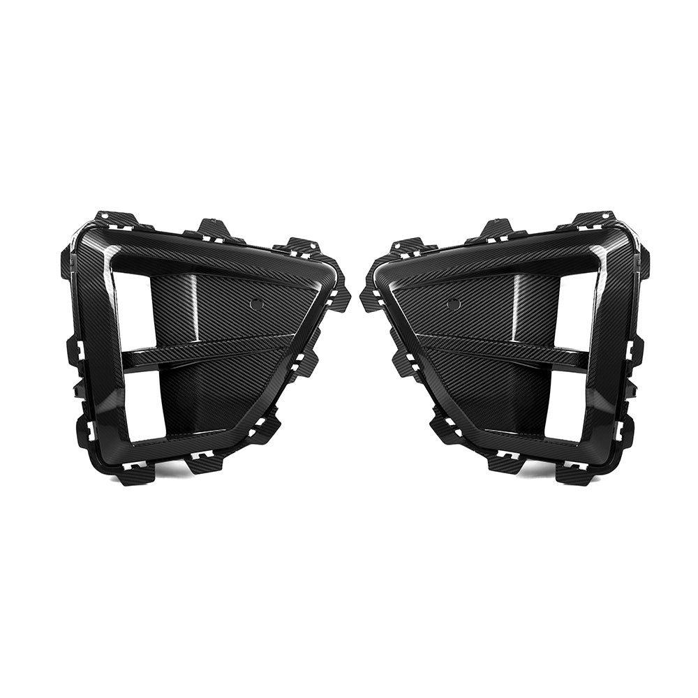SOOQOO BMW X5M F95 carbon fibre front duct - front three-quarter view