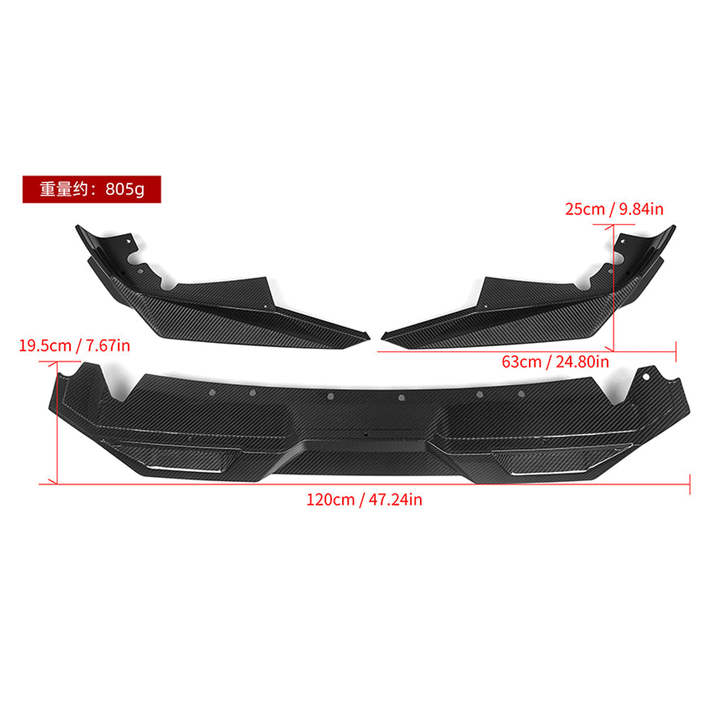 SOOQOO BMW X5M F95 carbon fibre front splitter - detail shot of mounting points