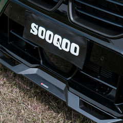 SOOQOO BMW X5M F95 carbon fibre front splitter - close-up of carbon fibre weave detail