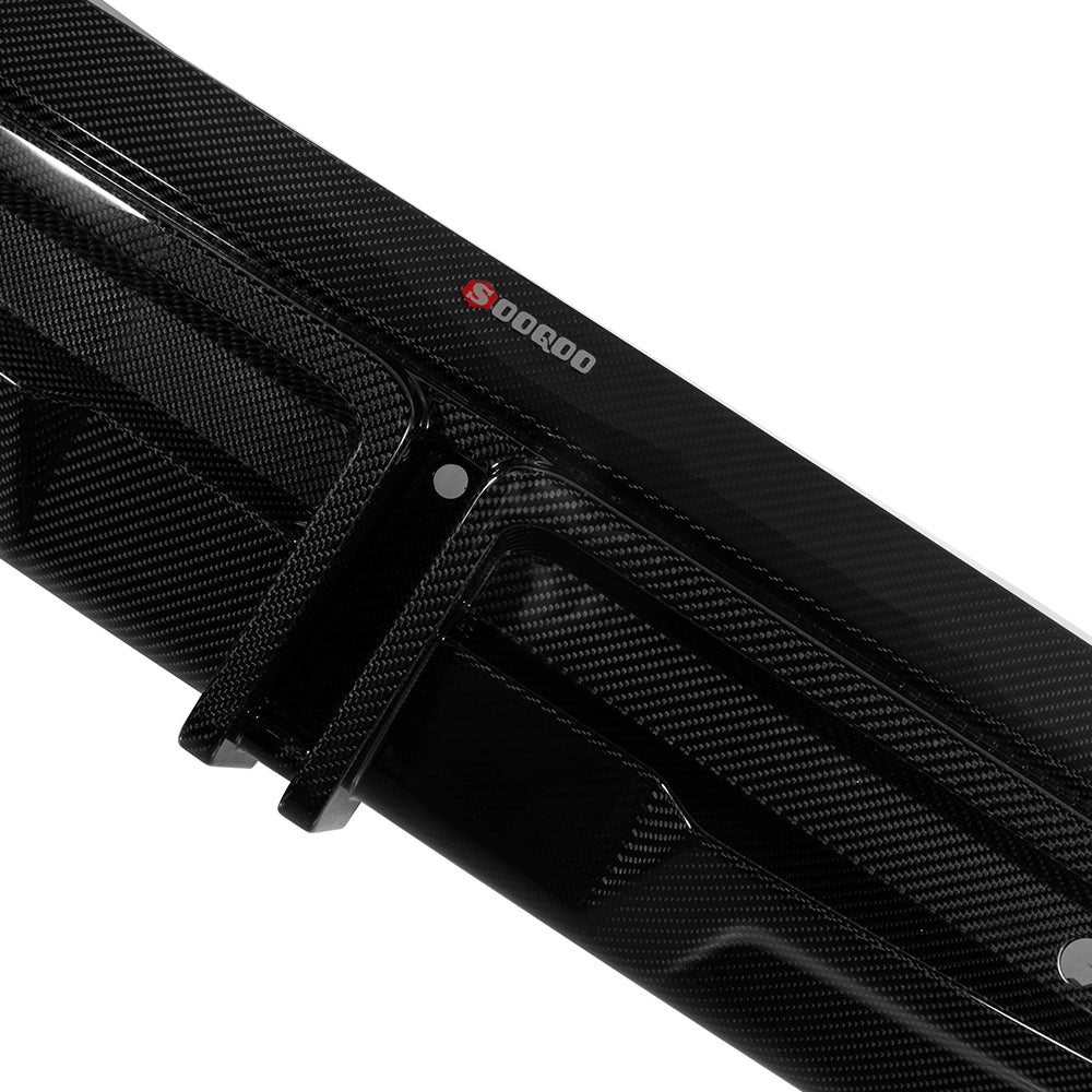 SOOQOO BMW X5M F95 carbon fibre rear diffuser - detail shot of mounting points