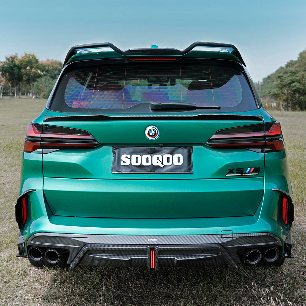 SOOQOO BMW X5M F95 carbon fibre rear vent trim - close-up of carbon fibre weave detail
