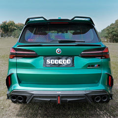 SOOQOO BMW X5M F95 carbon fibre rear vent trim - close-up of carbon fibre weave detail