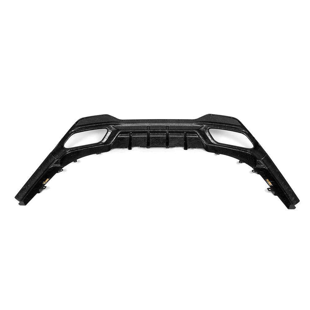 SOOQOO BMW 8 Series G16 carbon fibre rear diffuser - installation fitment view