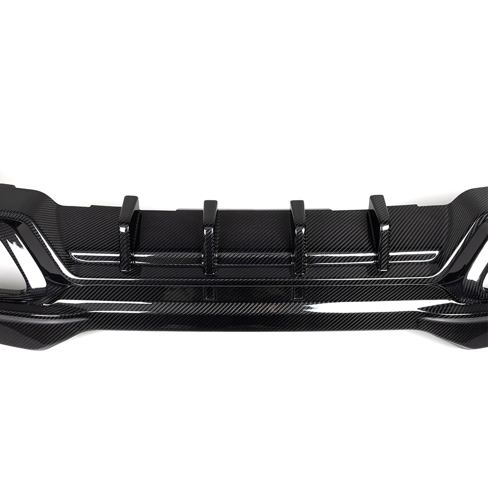 SOOQOO BMW 8 Series G16 carbon fibre rear diffuser - detail shot of mounting points
