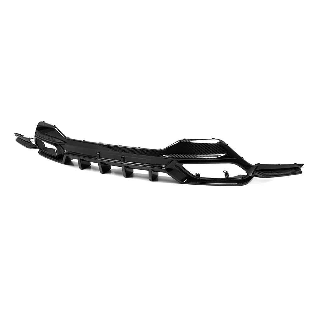 SOOQOO BMW 8 Series G14 carbon fibre rear diffuser - side profile view