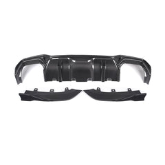 SOOQOO BMW 4 Series G22 carbon fibre rear diffuser - side profile view