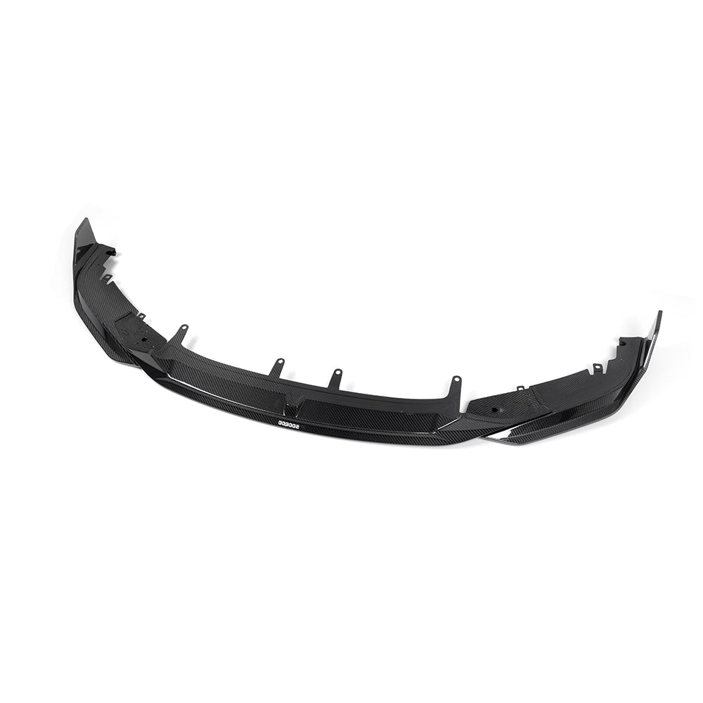 SOOQOO BMW 8 Series G16 carbon fibre front splitter - installation fitment view