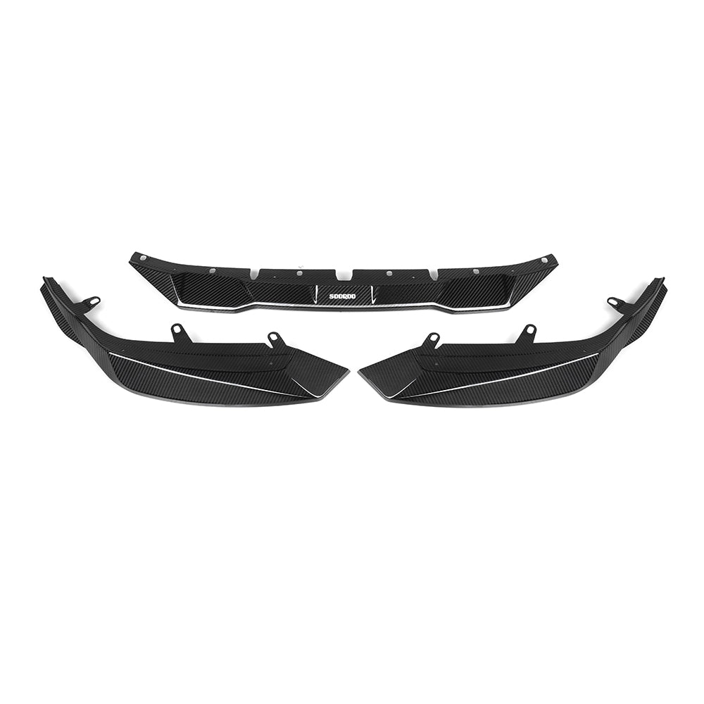 SOOQOO BMW M2 G87 carbon fibre front splitter - side profile view