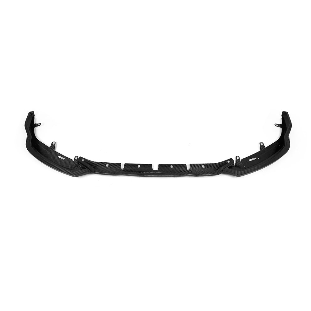 SOOQOO BMW M2 G87 carbon fibre front splitter - detail shot of mounting points