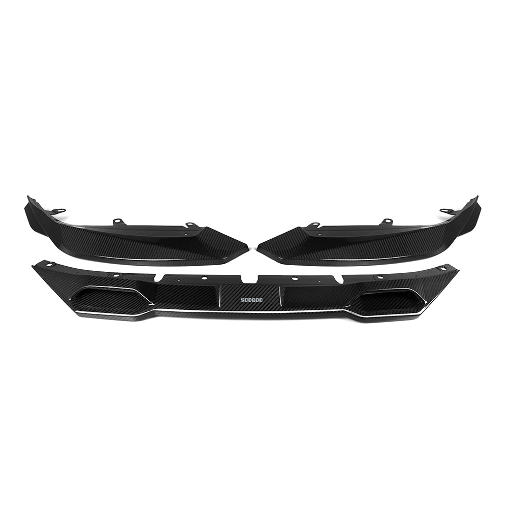 SOOQOO BMW M2 G87 carbon fibre front splitter - side profile view