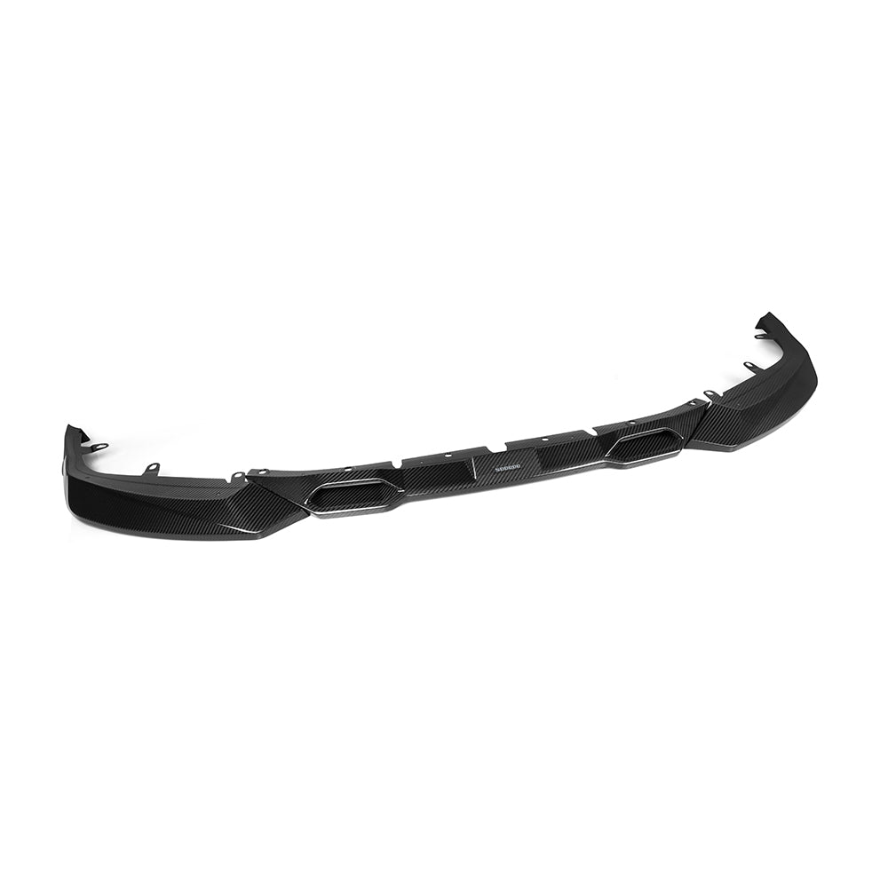 SOOQOO BMW M2 G87 carbon fibre front splitter - detail shot of mounting points