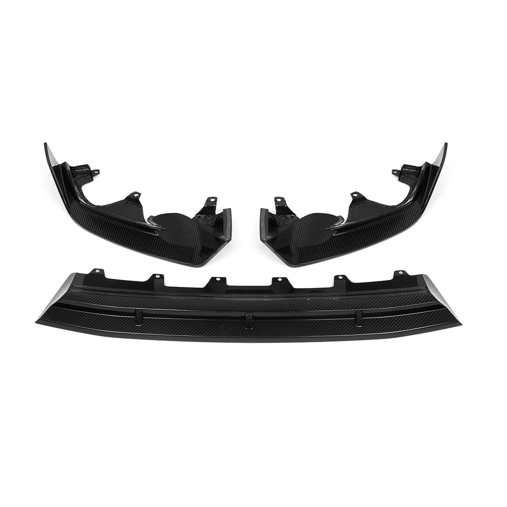 SOOQOO BMW iX3 G08 carbon fibre front splitter - installation fitment view