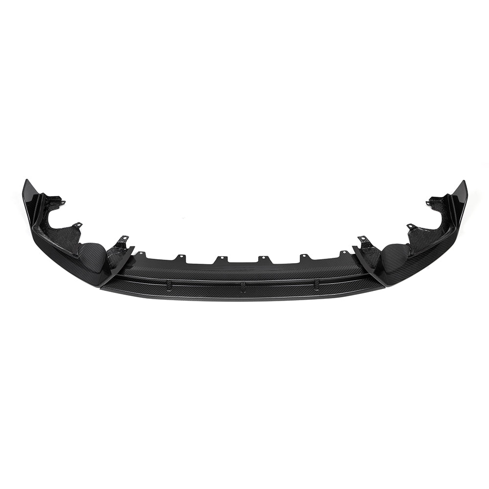 SOOQOO BMW iX3 G08 carbon fibre front splitter - side profile view