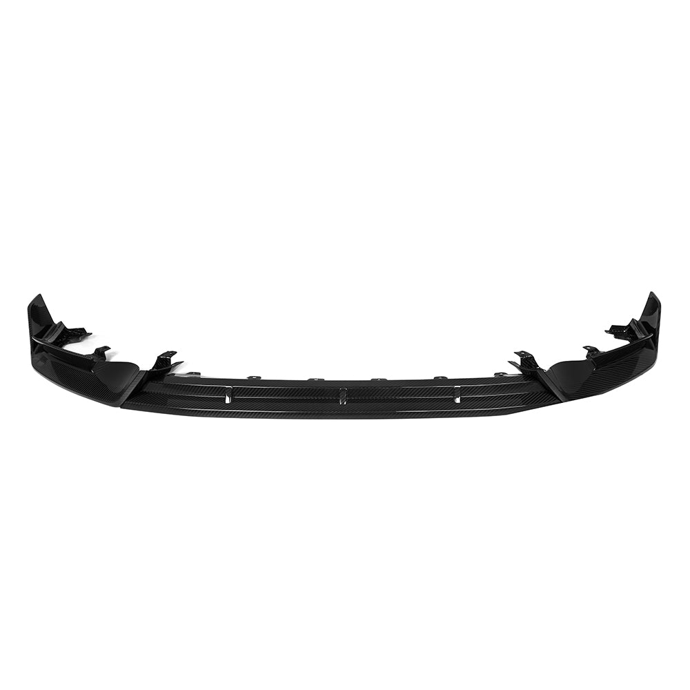 SOOQOO BMW iX3 G08 carbon fibre front splitter - detail shot of mounting points
