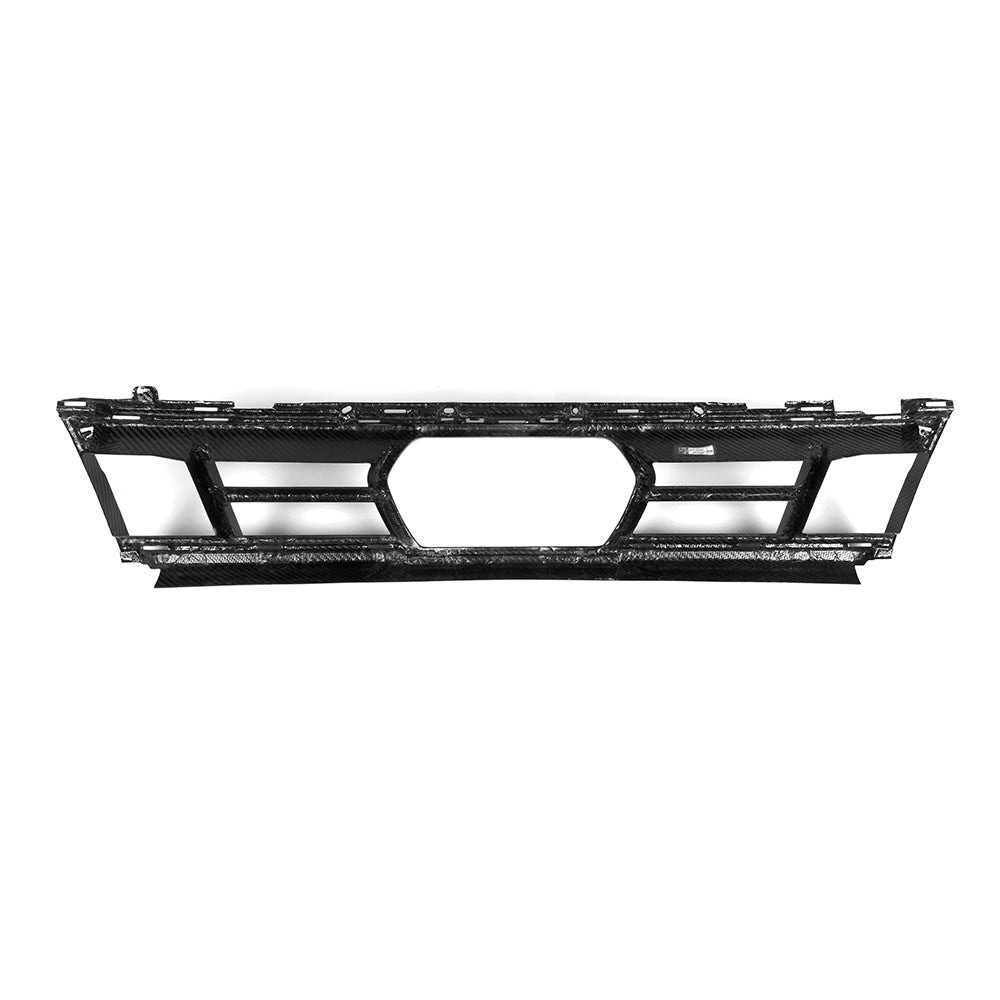 SOOQOO BMW X5 G05 carbon fibre front bumper trim - front three-quarter view