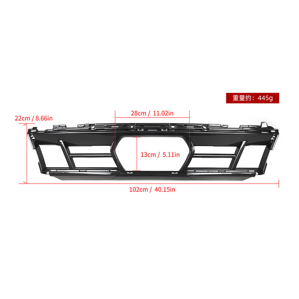 SOOQOO BMW X5 G05 carbon fibre front bumper trim - side profile view