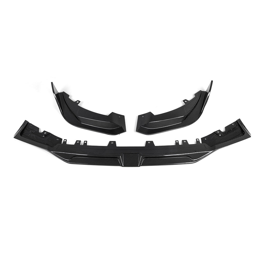 SOOQOO BMW X3M F97 carbon fibre front splitter - front three-quarter view