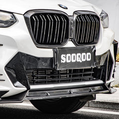 SOOQOO BMW X3 G01 carbon fibre front splitter - close-up of carbon fibre weave detail