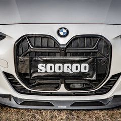 SOOQOO BMW 4 Series G22 carbon fibre front splitter - close-up of carbon fibre weave detail