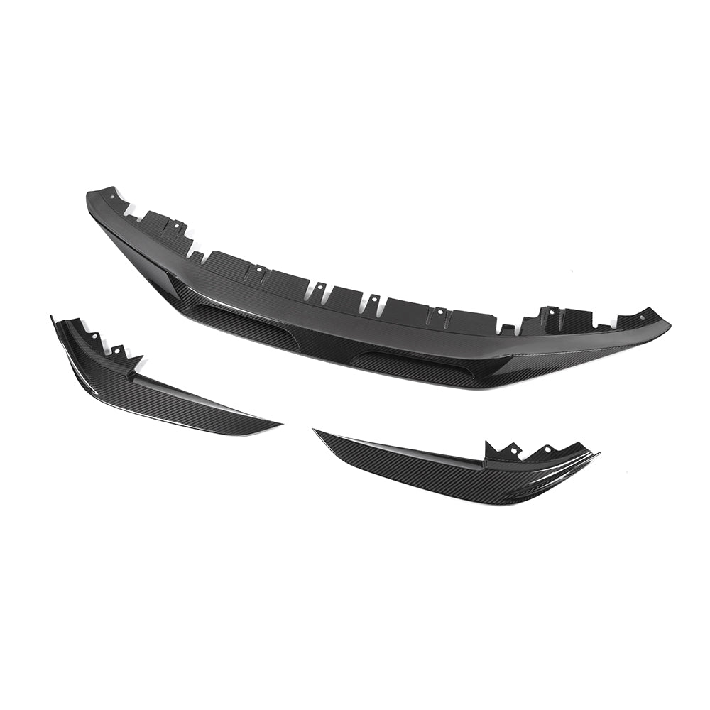 SOOQOO BMW 4 Series G26 carbon fibre front splitter - installation fitment view