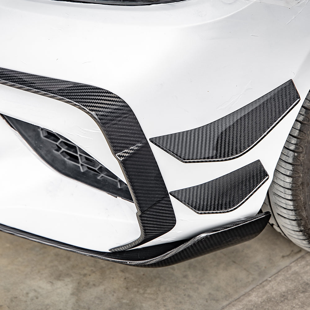 SOOQOO BMW M2 F87 carbon fibre canard - top-down view showing panel alignment