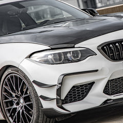 SOOQOO BMW M2 F87 carbon fibre canard - close-up of carbon fibre weave detail