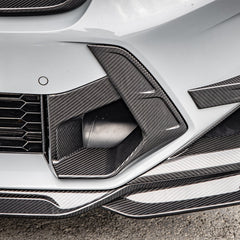 SOOQOO BMW X3M F97 carbon fibre front duct - rear three-quarter view