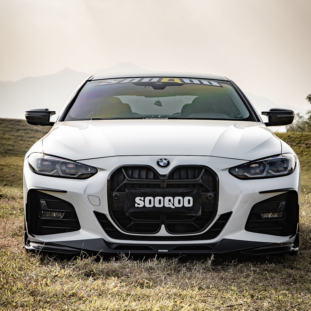 SOOQOO BMW 4 Series G22 carbon fibre carbon trim - close-up of carbon fibre weave detail