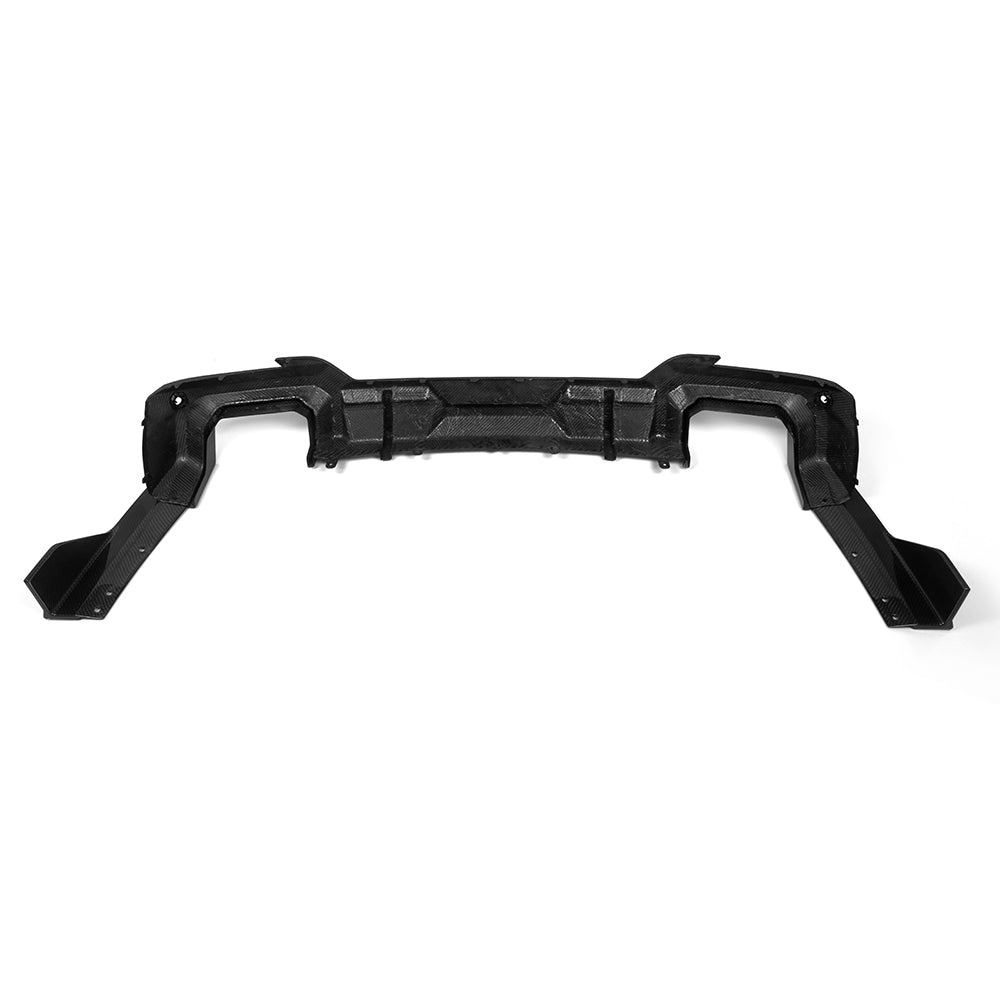 SOOQOO BMW X3 G01 carbon fibre rear diffuser - close-up of carbon fibre weave detail