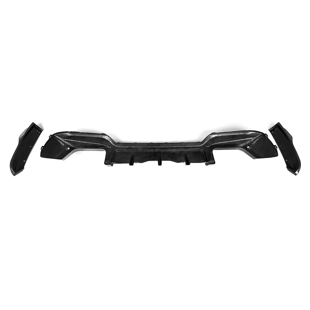 SOOQOO BMW X3M F97 carbon fibre rear diffuser - installation fitment view