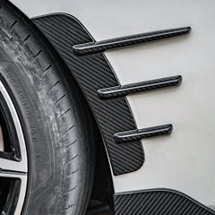 SOOQOO BMW 4 Series G22 carbon fibre side spat - rear three-quarter view