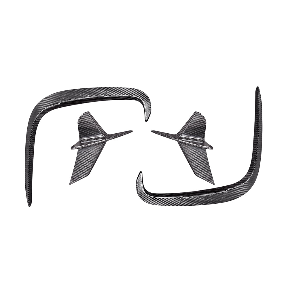 SOOQOO BMW 8 Series G14 carbon fibre rear vent trim - front three-quarter view