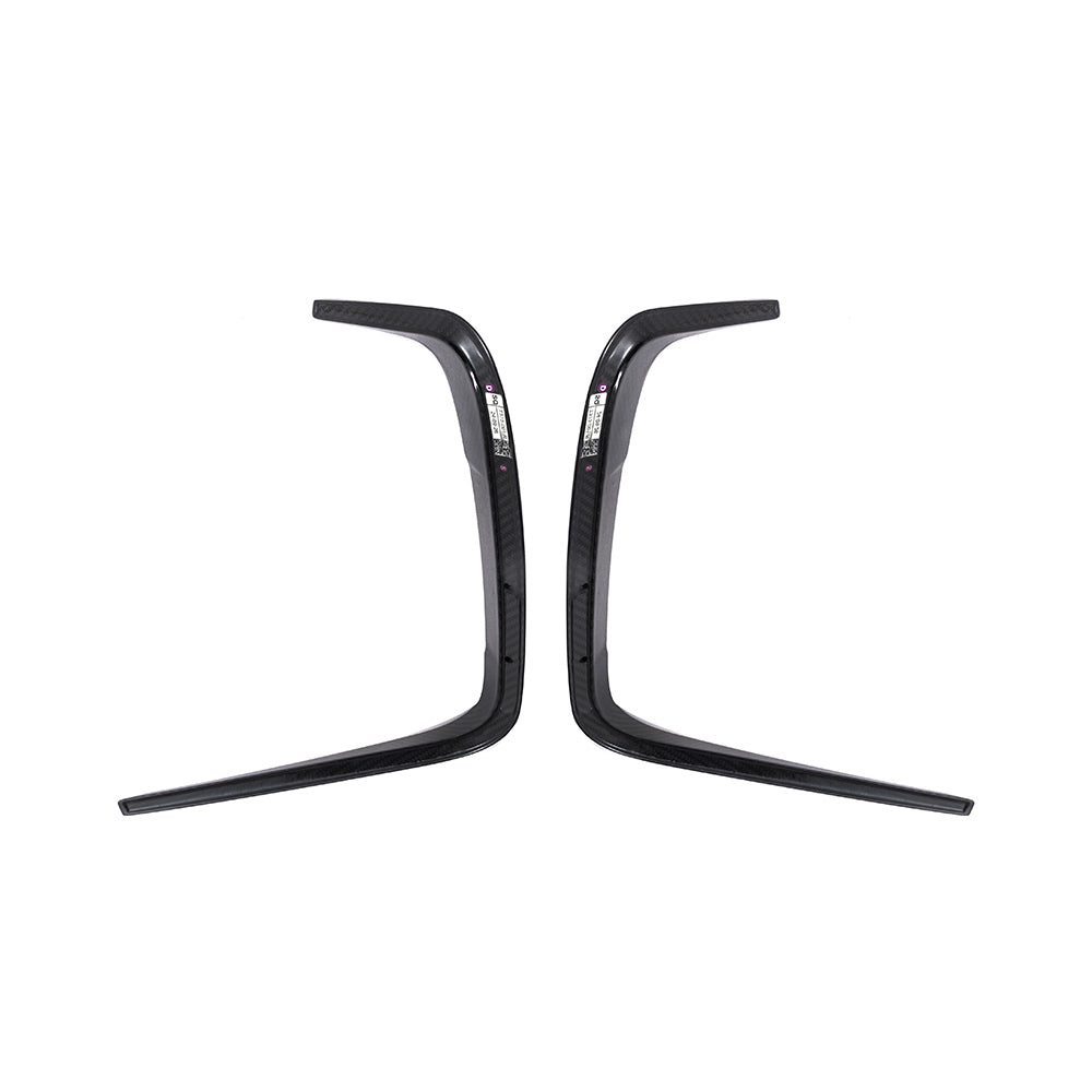 SOOQOO BMW M8 F93 carbon fibre rear vent trim - installation fitment view