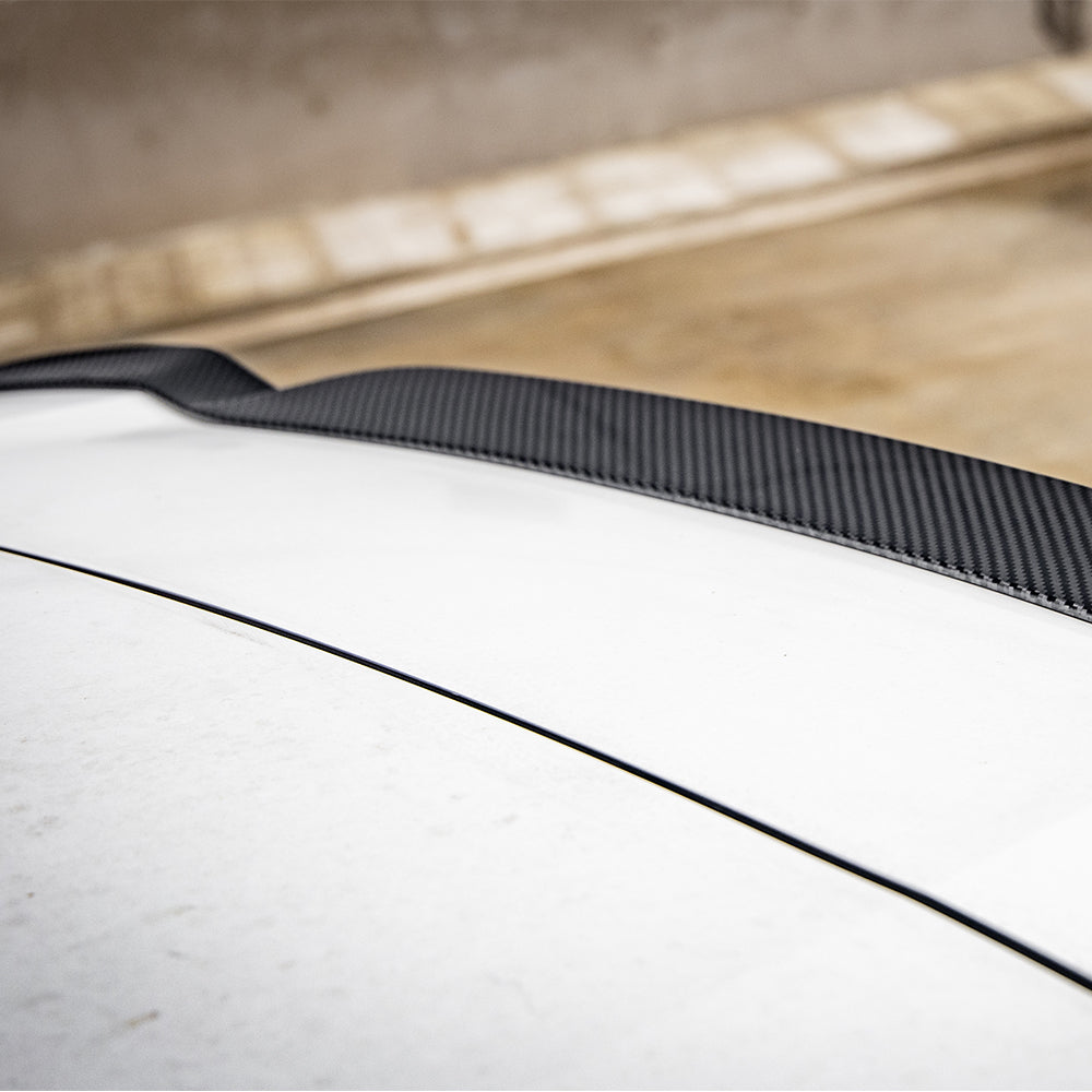 SOOQOO BMW X3 G01 carbon fibre spoiler - rear three-quarter view