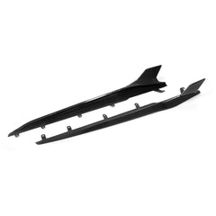 SOOQOO BMW M8 F93 carbon fibre side skirt - front three-quarter view