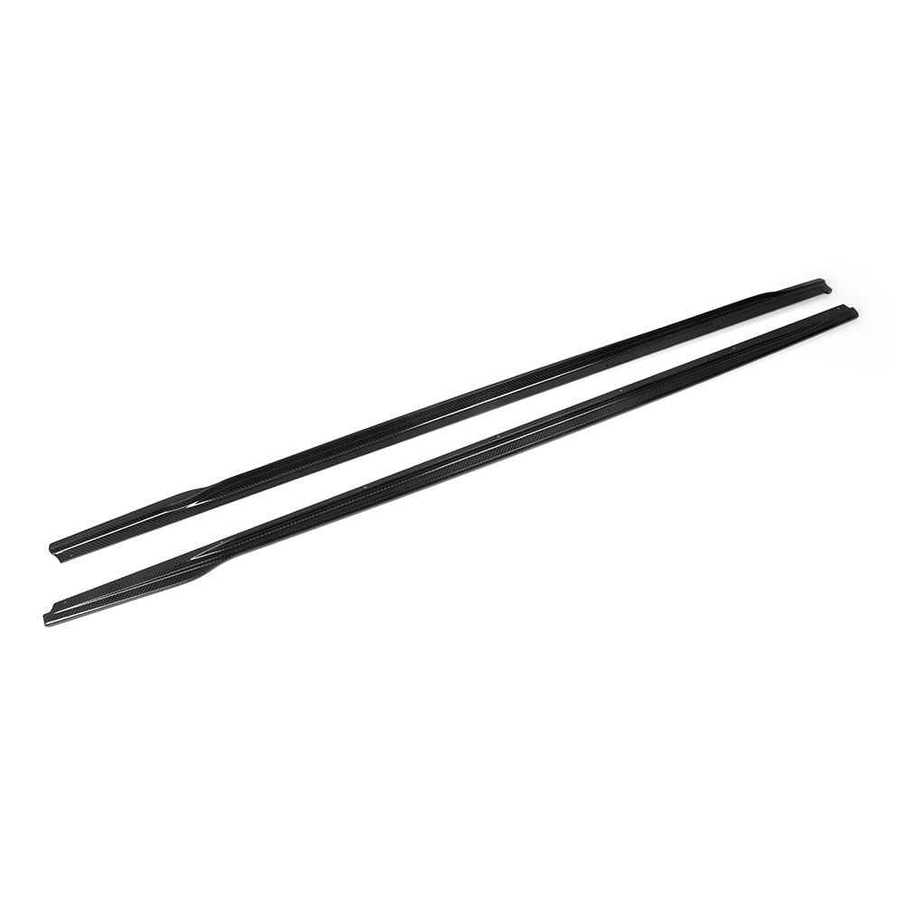 SOOQOO BMW 2 Series G42 carbon fibre side skirt - front three-quarter view