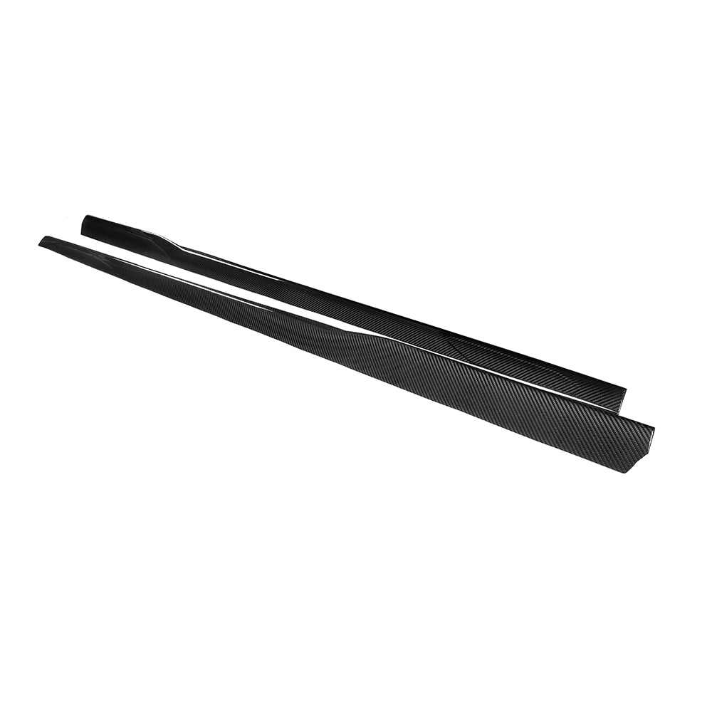 SOOQOO BMW i4 G26 carbon fibre side skirt - front three-quarter view