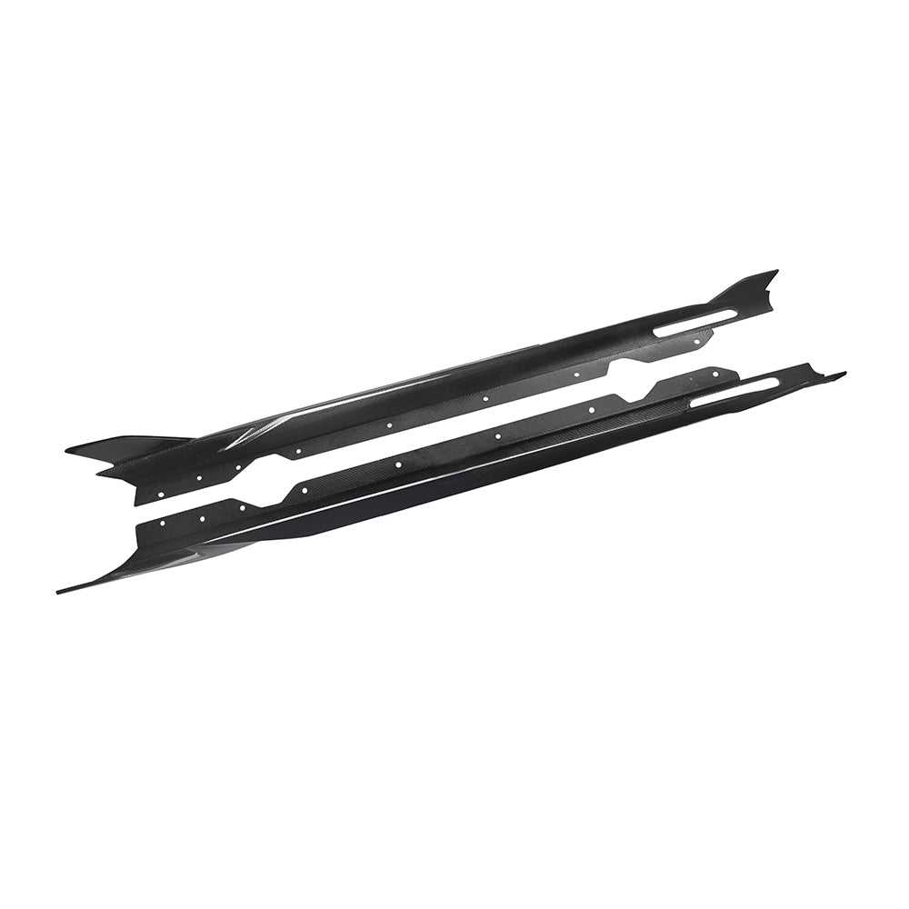 SOOQOO BMW 4 Series G22 carbon fibre side skirt - side profile view