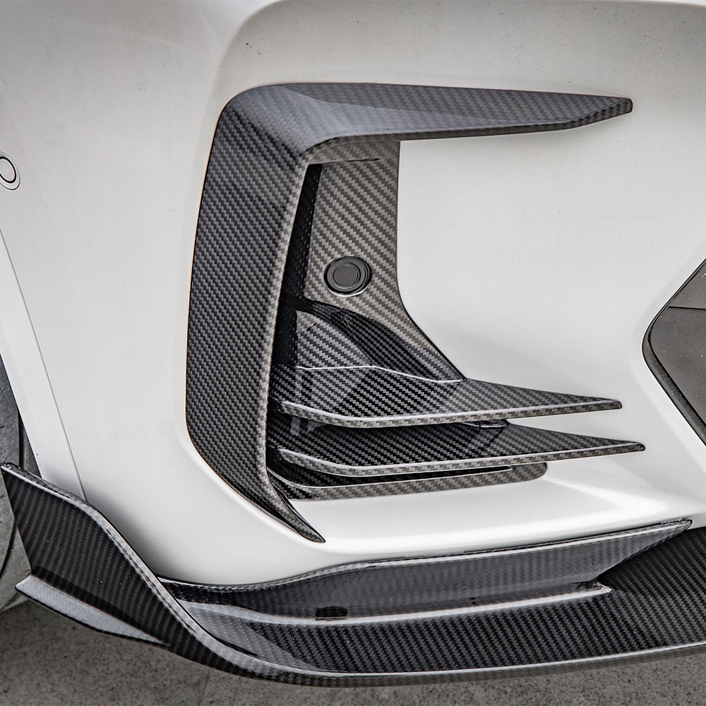 SOOQOO BMW X3 G01 carbon fibre side vent - rear three-quarter view