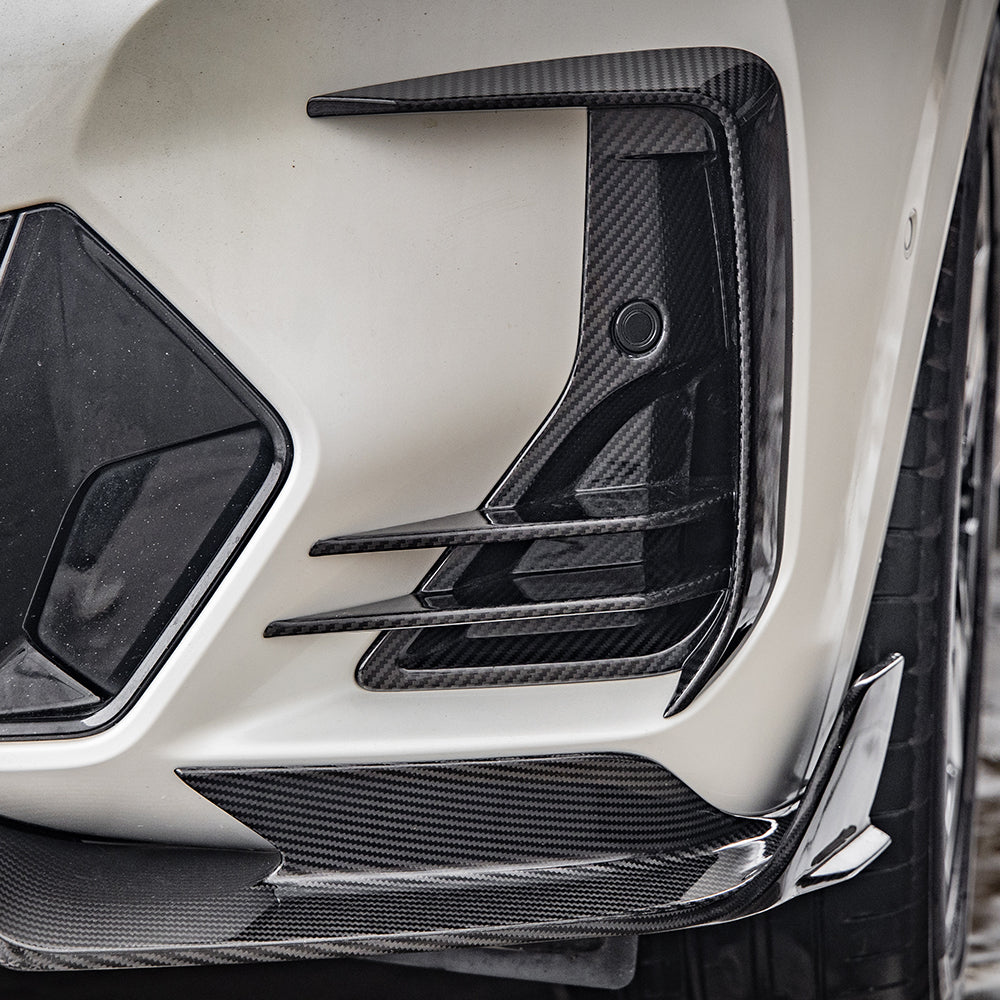 SOOQOO BMW X3 G01 carbon fibre side vent - rear three-quarter view