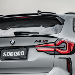 SOOQOO BMW X3M F97 carbon fibre spoiler - close-up of carbon fibre weave detail