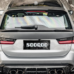 SOOQOO BMW M3 G81 carbon fibre spoiler - rear three-quarter view