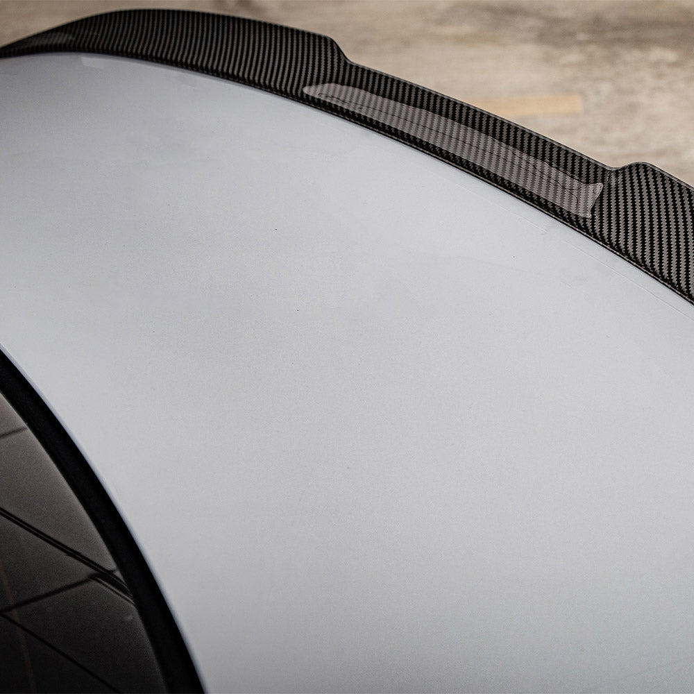 SOOQOO BMW 2 Series G42 carbon fibre spoiler - full vehicle shot with part installed