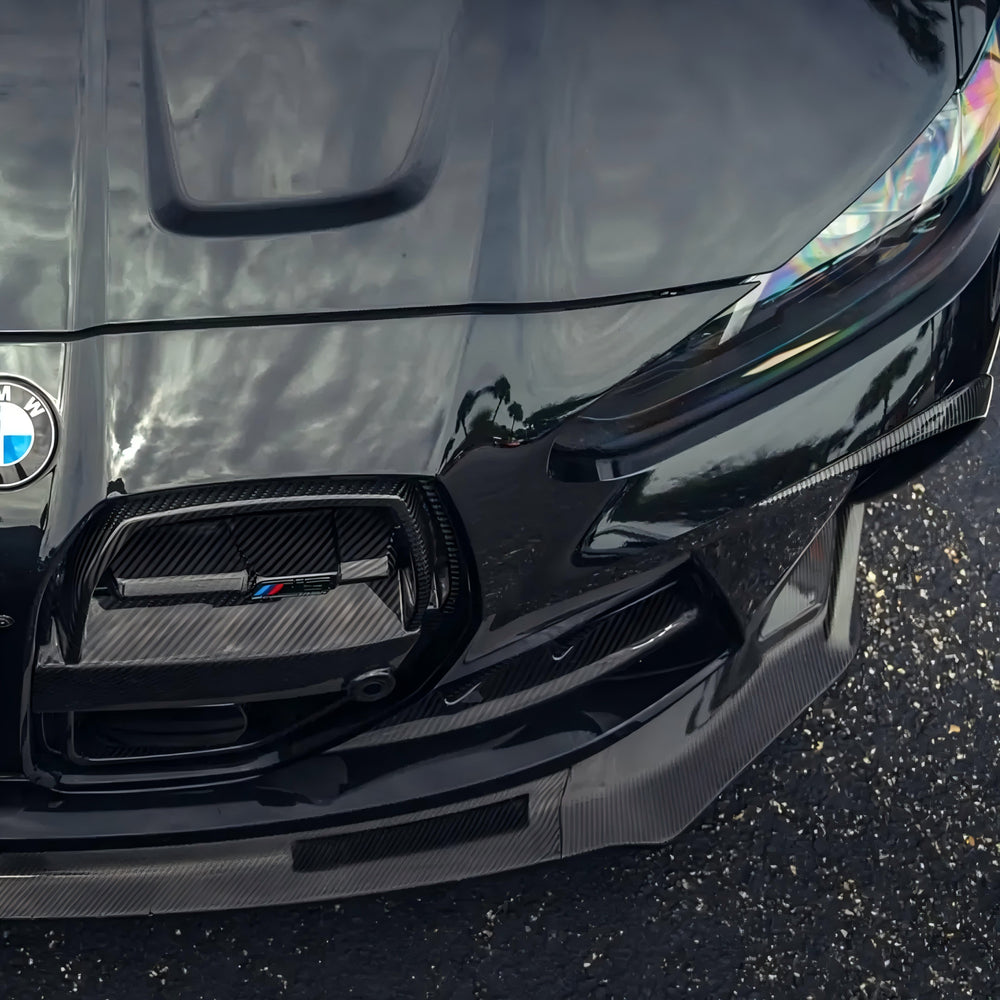 SOOQOO BMW M3 G80 carbon fibre grille - side profile view