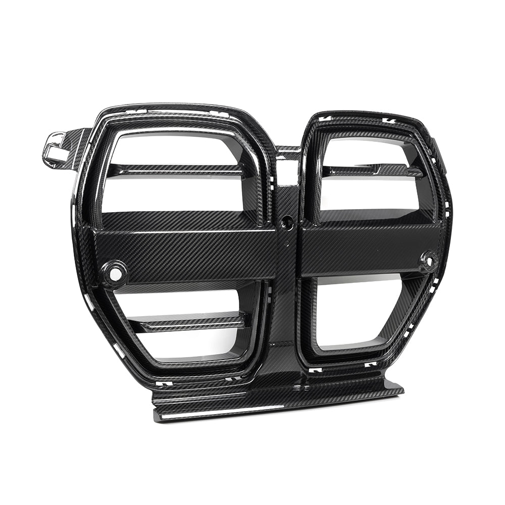 SOOQOO BMW M3 G80 carbon fibre grille - side profile view
