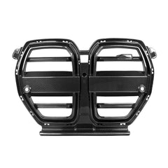 SOOQOO BMW M3 G80 carbon fibre grille - front three-quarter view
